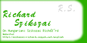 richard szikszai business card